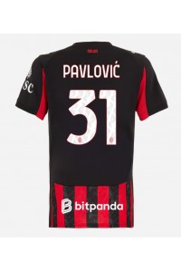 AC Milan Strahinja Pavlovic #31 Jalkapallovaatteet Naisten Kotipaita 2025-26 Lyhythihainen